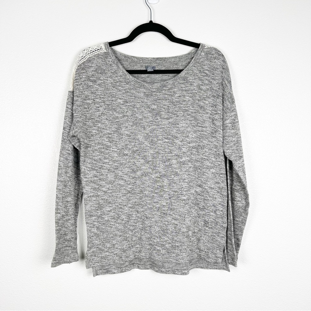 AERIE Long Sleeve Tee Gray‎ Sz S